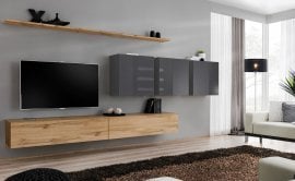 Dnevni TV regal Switch VII 340 cm - votan/grafit
