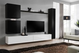 Dnevni TV regal Switch VIII 280 cm - črni/bel