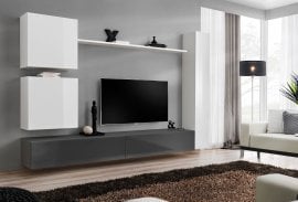 Dnevni TV regal Switch VIII 280 cm - bel/grafit