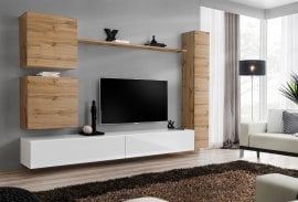 Dnevni TV regal Switch VIII 280 cm - votan/bel