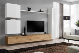 Dnevni TV regal Switch VIII 280 cm - bel/votan