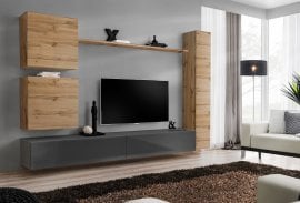 Dnevni TV regal Switch VIII 280 cm - votan/grafit