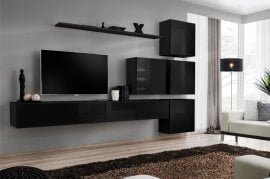 Dnevni TV regal Switch IX 310 cm - črni