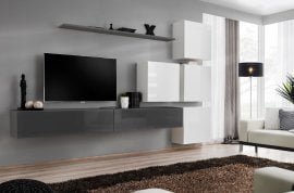 Dnevni TV regal Switch IX 310 cm - grafit/bel