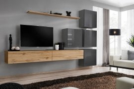 Dnevni TV regal Switch IX 310 cm - votan/grafit