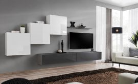 Dnevni TV regal Switch X 330 cm - bel/grafit