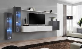 Dnevni TV regal Switch XI 330 cm LED - grafit/bel