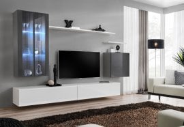 Dnevni TV regal Switch XII 270 cm LED - grafit/bel