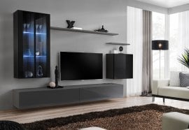 Dnevni TV regal Switch XII 270 cm LED - črni/grafit