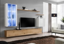 Dnevni TV regal Switch XII 270 cm LED - bel/votan