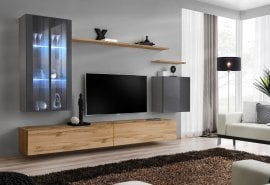 Dnevni TV regal Switch XII 270 cm LED - grafit/votan