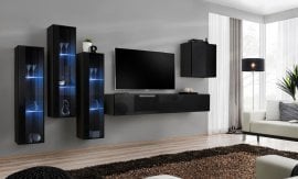 Dnevni TV regal Switch XIII 330 cm LED - črni