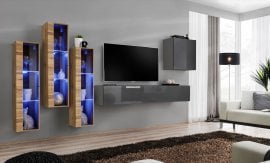 Dnevni TV regal Switch XIII 330 cm LED - votan/grafit