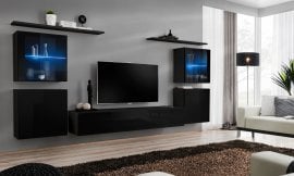 Dnevni TV regal Switch XIV 320 cm LED - črni