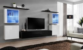 Dnevni TV regal Switch XIV 320 cm LED - bel/črni