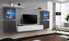Dnevni TV regal Switch XIV 320 cm LED - grafit/bel
