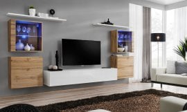 Dnevni TV regal Switch XIV 320 cm LED - votan/bel