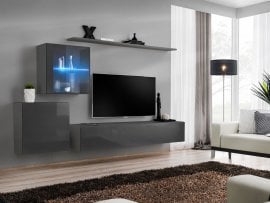 Dnevni TV regal Switch XV 250 cm LED - grafit