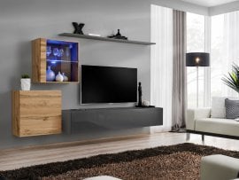 Dnevni TV regal Switch XV 250 cm LED - votan/grafit