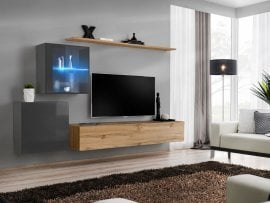 Dnevni TV regal Switch XV 250 cm LED - grafit/votan