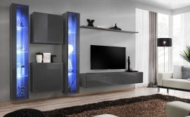 Dnevni TV regal Switch XVI 330 cm LED - grafit