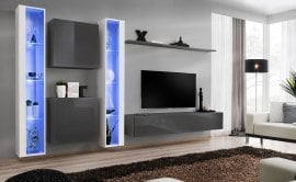 Dnevni TV regal Switch XVI 330 cm LED - bel/grafit