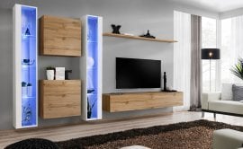 Dnevni TV regal Switch XVI 330 cm LED - bel/votan