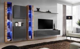 Dnevni TV regal Switch XVI 330 cm LED - votan/grafit