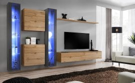 Dnevni TV regal Switch XVI 330 cm LED - grafit/votan