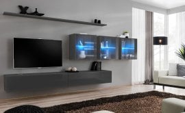 Dnevni TV regal Switch XVII 340 cm LED - grafit
