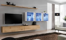 Dnevni TV regal Switch XVII 340 cm LED - votan/bel