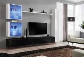 Dnevni TV regal Switch XVIII 280 cm LED - bel/črni