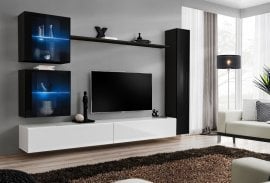 Dnevni TV regal Switch XVIII 280 cm LED - črni/bel