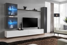 Dnevni TV regal Switch XVIII 280 cm LED - grafit/bel