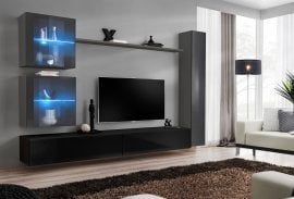 Dnevni TV regal Switch XVIII 280 cm LED - grafit/črni