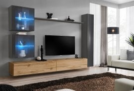 Dnevni TV regal Switch XVIII 280 cm LED - grafit/votan