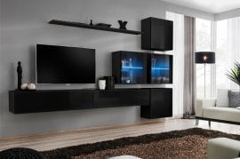 Dnevni TV regal Switch XIX 310 cm LED - črni