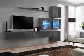 Dnevni TV regal Switch XIX 310 cm LED - grafit