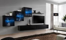 Dnevni TV regal Switch XX 310 cm LED - črni