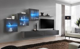 Dnevni TV regal Switch XX 310 cm LED - grafit