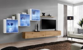 Dnevni TV regal Switch XX 310 cm LED - bel/votan