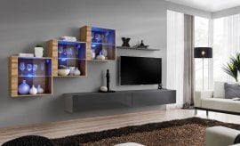 Dnevni TV regal Switch XX 310 cm LED - votan/grafit
