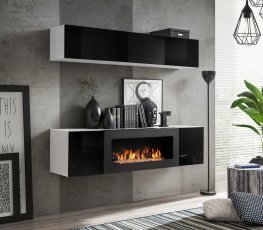 Dnevni TV regal FLY N1 160 cm - bel/črni