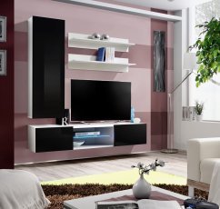 Dnevni TV regal FLY S1 160 cm LED - bel/črni