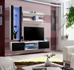 Dnevni TV regal FLY S2 160 cm LED - bel/črni