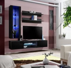 Dnevni TV regal FLY S2 160 cm LED - črni