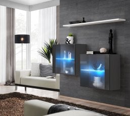 Komplet za dnevno sobo Switch SB III LED - grafit/bel