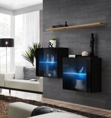 Komplet za dnevno sobo Switch SB III LED - črni/votan
