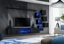 Dnevni TV regal Switch XXI LED - črni