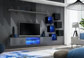 Dnevni TV regal Switch XXI LED - grafit/črni